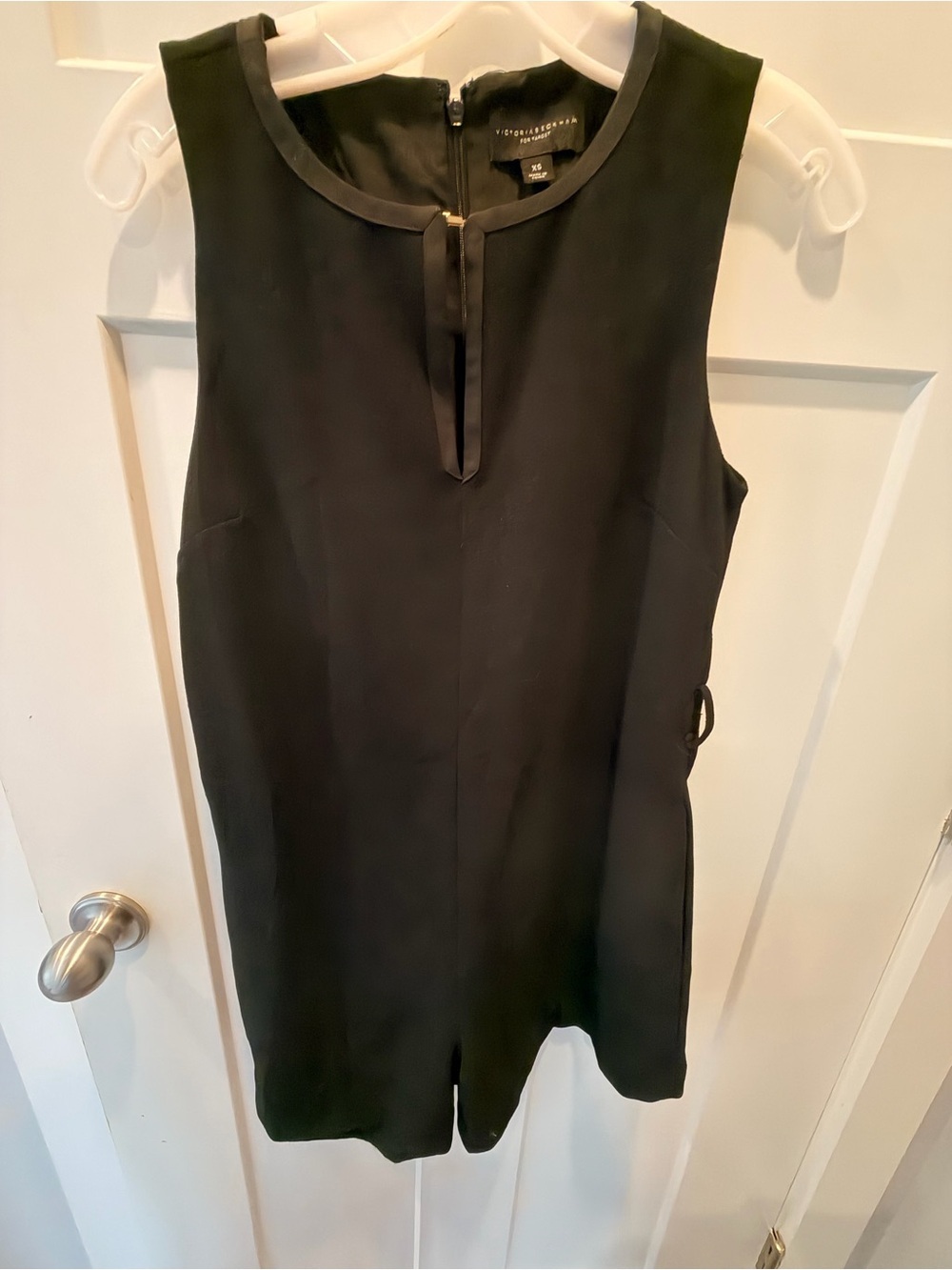 Victoria Beckham For Target XS Black Romper Sleeveless Keyhole Front Minimalist